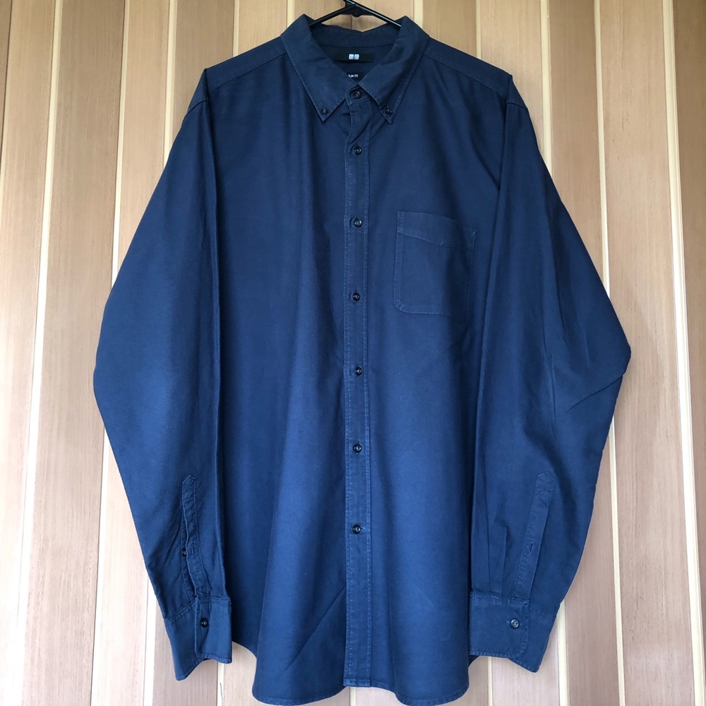 Uniqlo Solid Slim Fit Casual Shirt size XXL
